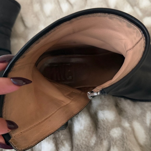 Frye Black Leather Moto Boots - Picture 7 of 9